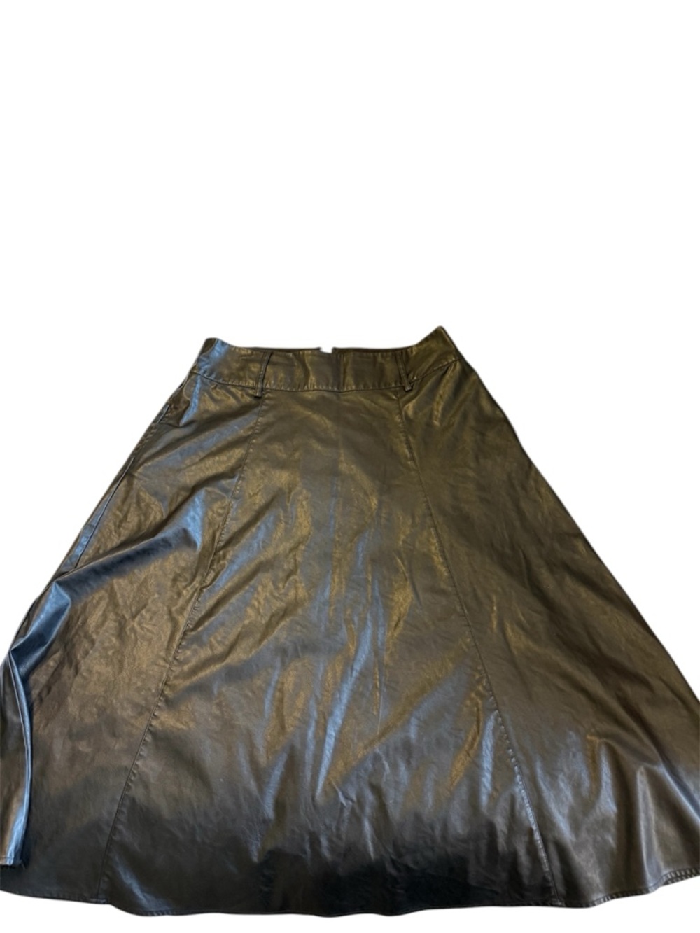 Who What Wear Black Faux Leather A-Line Skirt